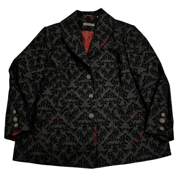 Joe Browns Black Brocade Jacket Coat Red lining NWOT Plus  Sz 28 NWOT - Picture 1 of 7